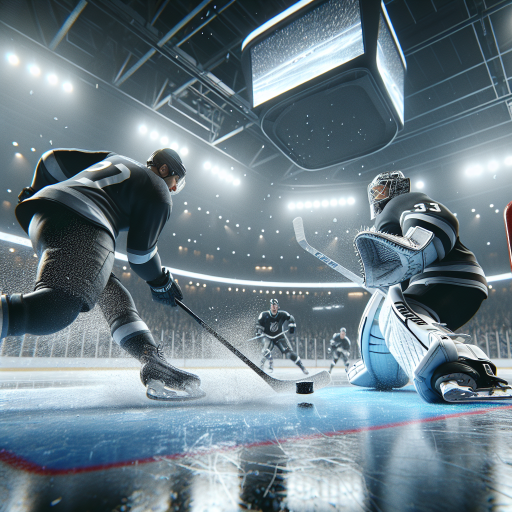 Dynamic generic NHL action showcasing top scorers and hot goalies, October 2025.